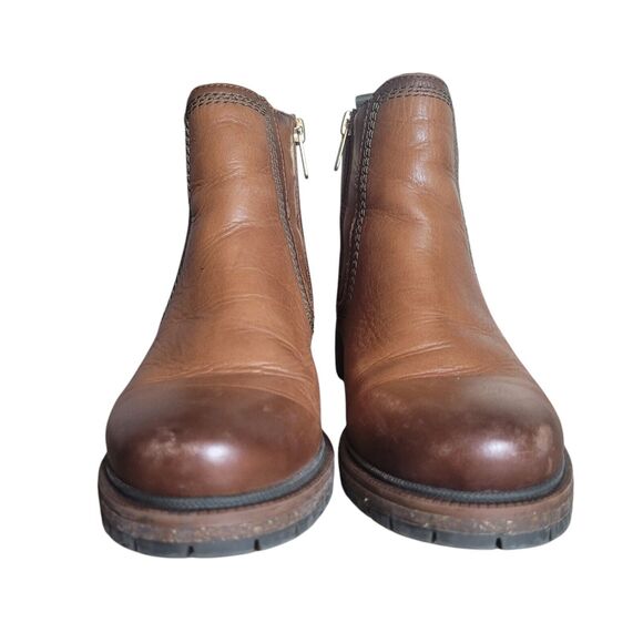 Pikolinos Aspe Brandy Leather Ankle Boots Size 37, US 6.5-7 Cognac Brown Chunky - Picture 4 of 8